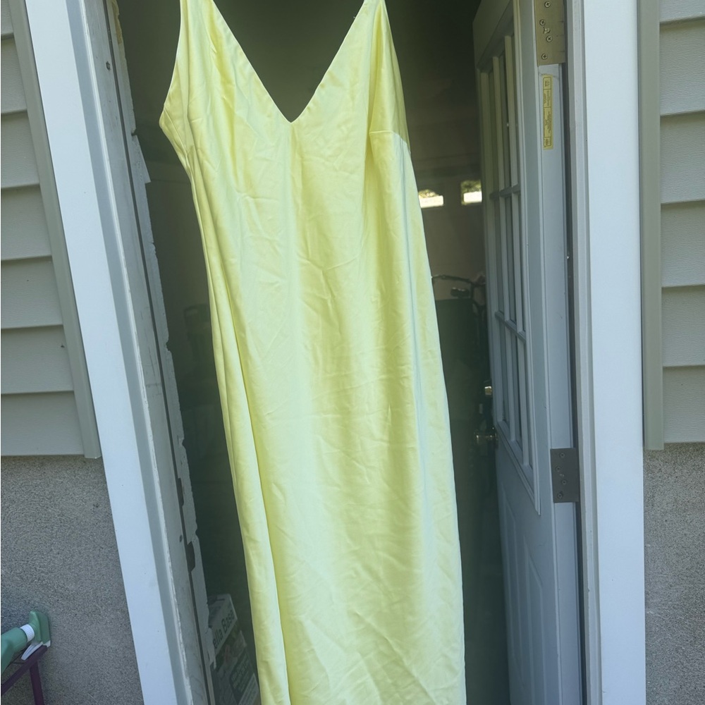 Light Yellow V-Neck Dress